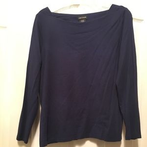 Lord & Taylor Long sleeve navy boatneck shirt